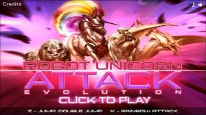 Robot unicorn attack is a sidescrolling platform game in which the user controls the movement of a robotic unicorn in a manner similar to canabalt, a game released in 2009. Robot Unicorn Attack Evolution All Evolutions Video Dailymotion