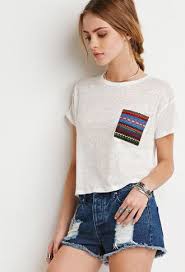 Camiseta Bolsillo Estampado Southwestern Ropa De Moda Ropa Casual Ropa Juvenil