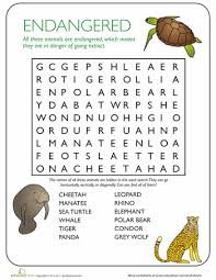 Animal Word Search Endangered Species Worksheet Education Com Worksheets A In 2020 Endangered Species Activities Endangered Animals Project Endangered Animals