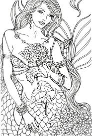 Mermaids an adult coloring book with mystical island goddesses. Free Printable Mermaid Coloring Pictures Novocom Top