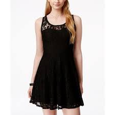 Material Girl Juniors Lace Skater Dress Black Dresses For Juniors Sheer Lace Dress Lace Skater Dress