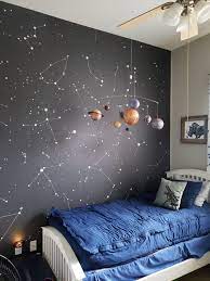 Custom Star Map Constellation Mural Wallpaper Star Map Bedroom Decor Wall Art Kids Room Star Wallpaper 98 4 X 98 4 250 X 250cm Space Themed Bedroom Bedroom Decor Space Themed Room