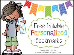 free editable personalized bookmarks by school is a happy place tpt