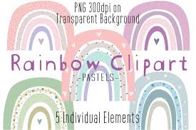 Watercolor pastel boho rainbow clipart png. Pastel Rainbow Clipart Boho Cute Baby Nursery Clipart Png 943386 Illustrations Design Bundles