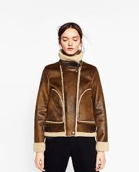 Imagen 6 De Cazadora Combinada Borrego De Zara Leather Jackets Women Brown Bomber Jacket Bomber Jacket Women