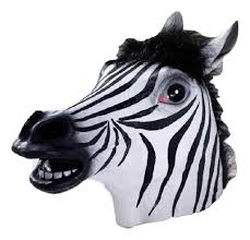Details About Deluxe Zebra Mask Latex Zoo Animal Halloween Costume Adult Accessory Prop