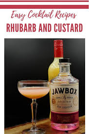 Rhubarb And Custard Cocktail With Jawbox Rhubarb And Ginger Recipe Rhubarb And Custard Rhubarb And Ginger Gin Ginger Cocktails