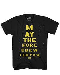 Star Wars May The Force Jedi Eye Chart Funny Movie Adult Mens Graphic Tee T Shirt