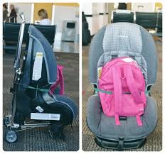Traveling With Car Seats In The Airport Car Seats Car Seat Travel Cart Travel Tips With Baby