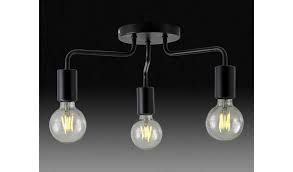 Argos flush ceiling chrome light with glass droplets by schuller … Buy Argos Home Rayner 3 Arm Flush To Ceiling Light Black Ceiling Lights Argos