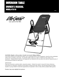 Health gear itm 5500 deluxe heat & massage inversion table. Lifegear 75118 Inversion Table Owners Manual Manualslib Makes It Easy To Find Manuals Online