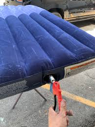 If the air mattress came with a patch kit, use that to seal the hole, following the directions provided. Customer Came In To Get Their Air Mattress Filled Up No Repair On A Vehicle Just Air Justrolledintotheshop