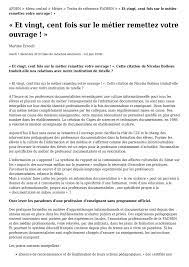 Monsieur le ministre hamad, remettez votre ouvrage sur le métier. Et Vingt Cent Fois Sur Le Metier Remettez Votre Ouvrage Docsity