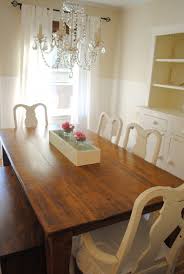 These white wooden chairs, table and bench are a comfy and inviting set. Reclaimed Wood Table With White Chairs Cherry Dining Room Sets Traditional Dining Room Farmhouse Dining