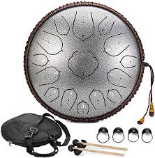 Amazon Com Ywjjmy Steel Tongue Drums 15 Notes Tank Drum 14 Inch D Key High Carbon Harmonic Hand Pan Handpan Drum With Rope Decor Rope Decor Drums Zen Colors