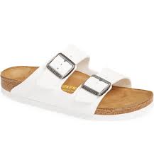 Birkenstock Arizona White Leather Main Image Birkenstock Arizona White Birko Flor Sandal Women Birkenstock Arizona White White Birkenstocks Womens Sandals