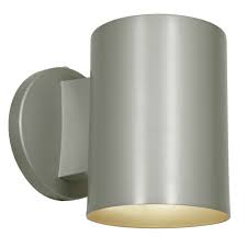 Outdoor Cylinder Wall Light In Satin Nickel Finish 20363 Sat Destination Lighting