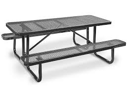 Metal Picnic Table 6 Rectangle H 2128 Uline Metal Picnic Tables Picnic Table Black Steel Frame