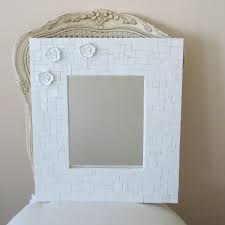 What to do with a round mirror at kmart? Buy Custom Made Mosaic Decorative White Wall Mirror With 3 Flowers Made To Order From Live In Mosaics Custommade Com
