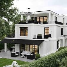 Three Level Tiered House Black And White House House Designs Exterior Dream House Exterior House Design