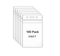 100 Pcs Clear Plastic Vertical Name Tag Badge Holders