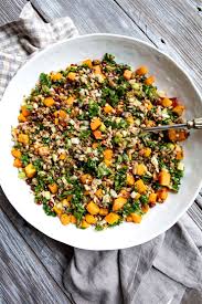 Lentil Farro Salad With Butternut Squash Kale Recipe Farro Salad Butternut Squash Kale Lentils