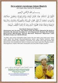 Ilmu Pengetahuan 4 Doa Adzan Maghrib
