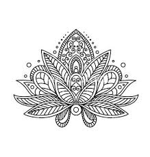 Black And White Henna Design Black And White Floral Motifs Of Persian Style Vector Lotus Henna Tattoo By Seamartini On Vectorstock Flower Henna Henna Tattoo Tattoos