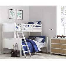 Your Zone Wooden Convertible Twin Over Full Bunk Bed White Walmart Com Walmart Com