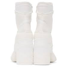 Mm6 Maison Margiela White Embossed Logo Ankle Boots In 2020 Ankle Boots Embossed Logo Boots