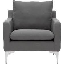 Nuevo Modern Furniture Hgsc107 Anders Arm Chair Slate Grey Fabric On Silver Metal Legs In 2021 Single Seat Sofa Chair Slate Grey