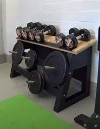 Diy weight and barbell storage rack: 7 Diy Dumbbell Rack Plans Home Gym Build