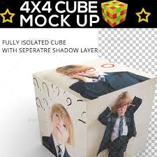 Cube Displayer Rubik 4x4 Mock Up Design Template Graphic Mockup Design