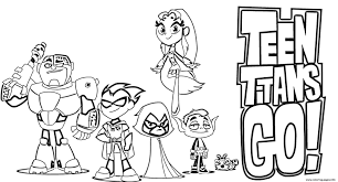 The animated movie, teen titans: Teen Titans Go Coloring Pages Printable