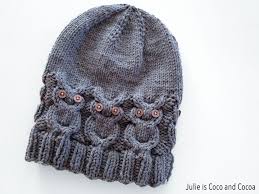 Click below link for paid pattern… Owl Hat Knit Pattern Julie Measures
