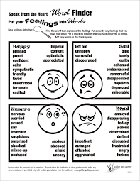 word finder chart feelings flyer