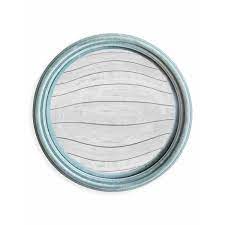 Great savings & free delivery / collection on many items. Contemporary Style Light Grey Blue Flock Round Thin Framed Large Size Convex Wall Mirror 21 X
