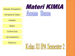 We did not find results for: Materi Kimia Asam Basa Kelas Xi Ipa Semester 2 Standar Kompetensi Ppt Download
