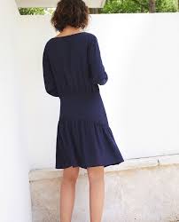 Dress With Frill Blue Fortement Comptoir Des Cotonniers