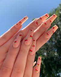 The finished styling is sure to be trendy and hot. 20 Fruit Nail Art Designs For Summer Major Mag Cherry Nails Cherry Nail Art Cherry Nail