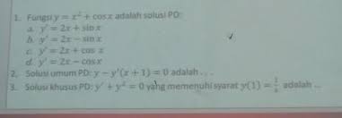 Sebagai contoh dalam kasus sistem persamaan diferensial yang. Apa Jawaban Dari Soal Persamaan Diferensial Biasa Seperti Terlihat Pada Gambar Brainly Co Id