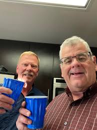 Had a blast from the past! Shipmate Jeff Brianas came out from his time off  to visit this aging sailor. He not only helped me open the bottles of  various rum, bourbon