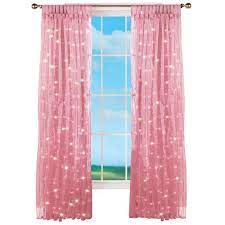 Collections Etc Light Up Magical Sheer Window Curtain Panel Rose Walmart Com Panel Curtains Unique Curtains Girls Room Curtains
