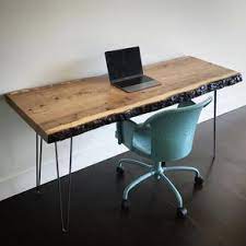 The interlocking grain and deep, rich colors offer a ribbon of thick sap that varies from log to log. Live Edge Desks Slab Work Tables Custommade Com