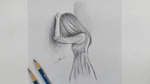 رسومات بالرصاص سهلة female sketch humanoid sketch art