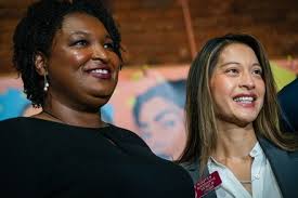 Rep Sam Park Leader Stacey Abrams Editorial Stock Photo