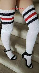 Extra Long Thigh High Socks Sporty Over The Knee Boot School Girl Stripe &  Solid | eBay
