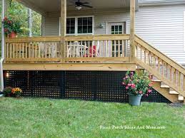 Here are some deck skirting ideas that you can try for your amazing deck. Frame Vinyl Porch Skirting