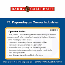 Lowongan krj cikande mesin listrik ngelas : Lowongan Kerja Pt Papandayan Cocoa Industries 2021 Terbaru 2021