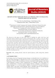 Kampus ini berfokus pada program studi. Pdf A Review Of Documentary Film As Authentic Input In Enhancing Writing Skills In Asl Setting